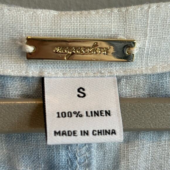 Magaschoni Tie-Dye Linen Short Sleeve Tunic Top - size Small - Picture 4 of 5